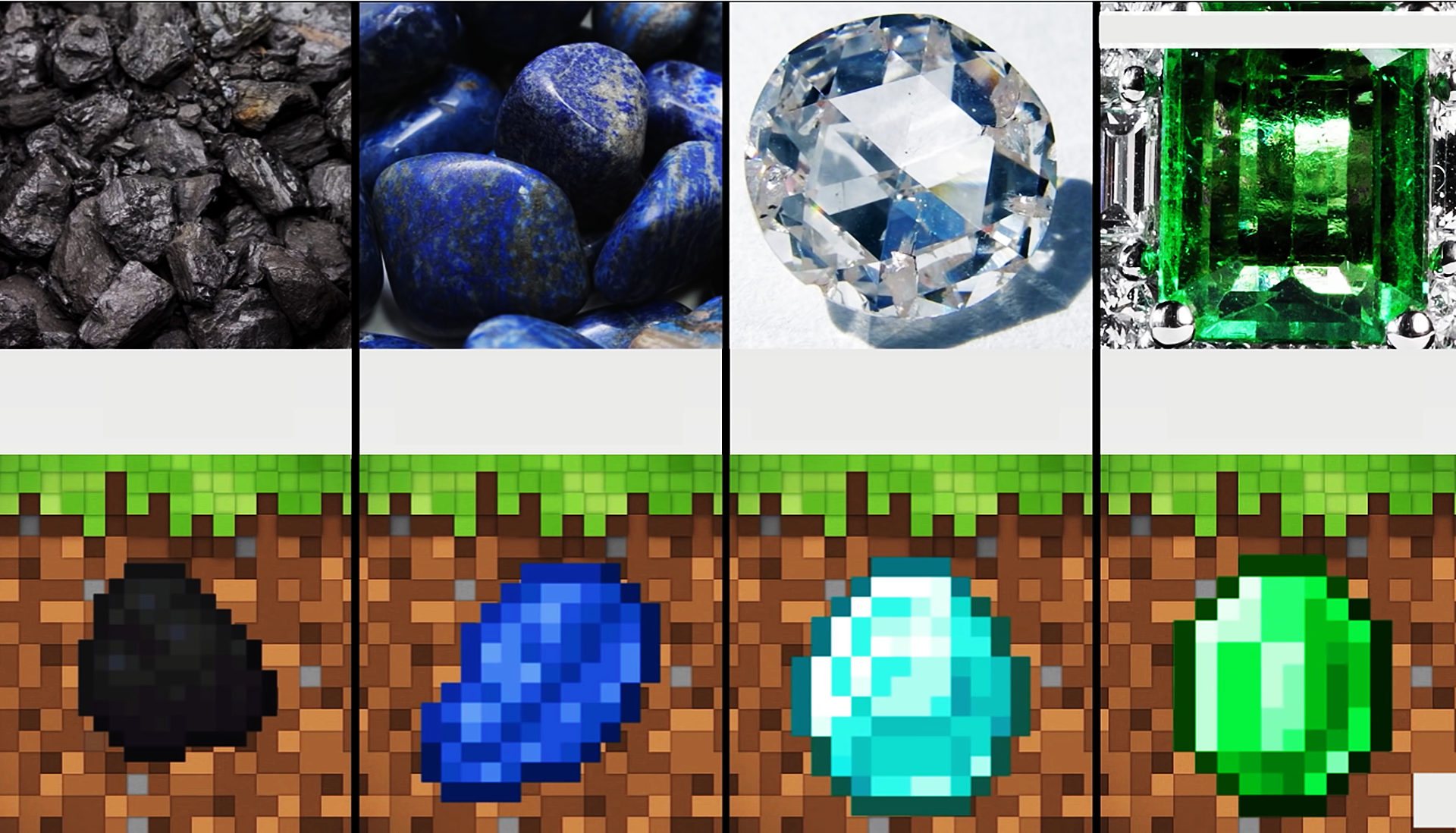 我的世界:24种矿物与矿石,真实的样子,绿宝石高度还原!