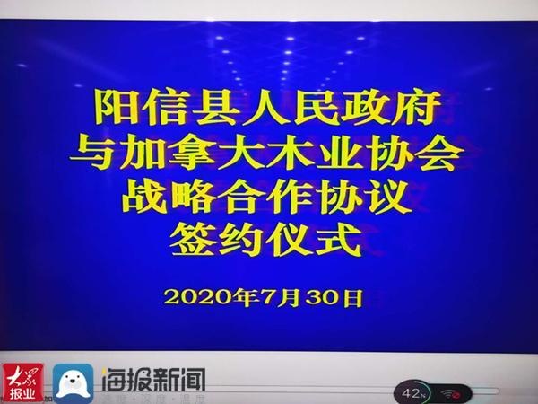 阳信县人民政府与加拿大木业协会举行战略合作签约仪式