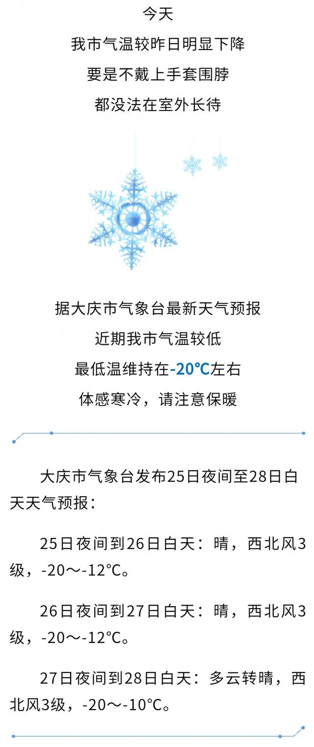 大庆15天天气预报今日情况