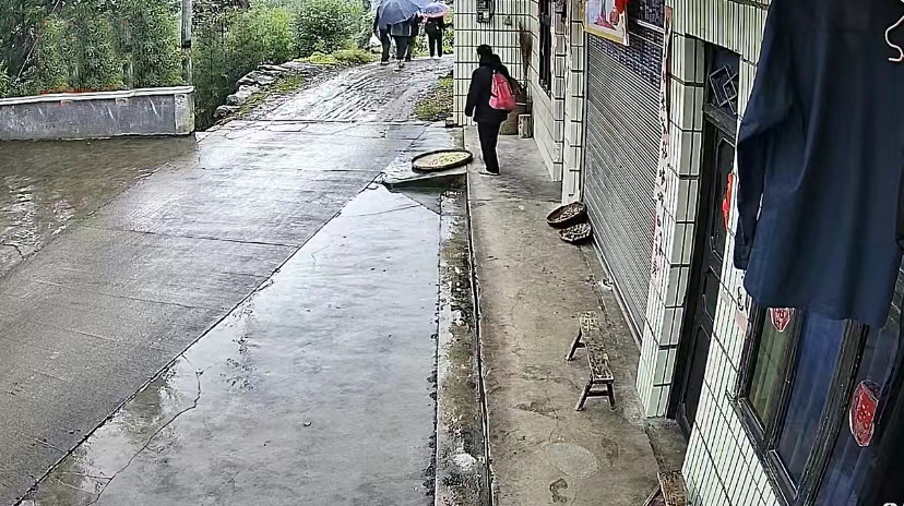 男子到屋簷下躲雨,離開時故意把屋主人曬得菜踢進雨裡,網友怒了