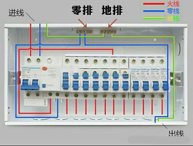 漏电保护器接线实物图图片