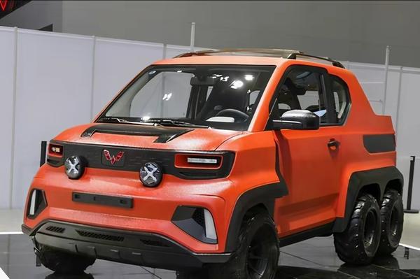 五菱 mini ev"皮卡"来袭!六轮驱动 炫酷外观