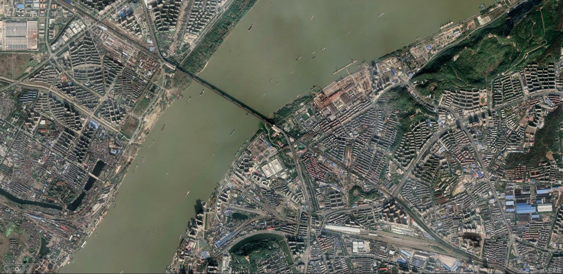 锁眼侦察卫星1973年拍摄 南京市长江大桥 清晰度感人