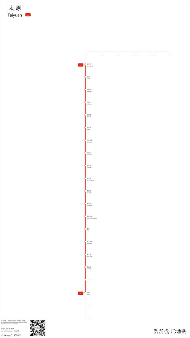 太原地鐵線路圖 (20201226版)