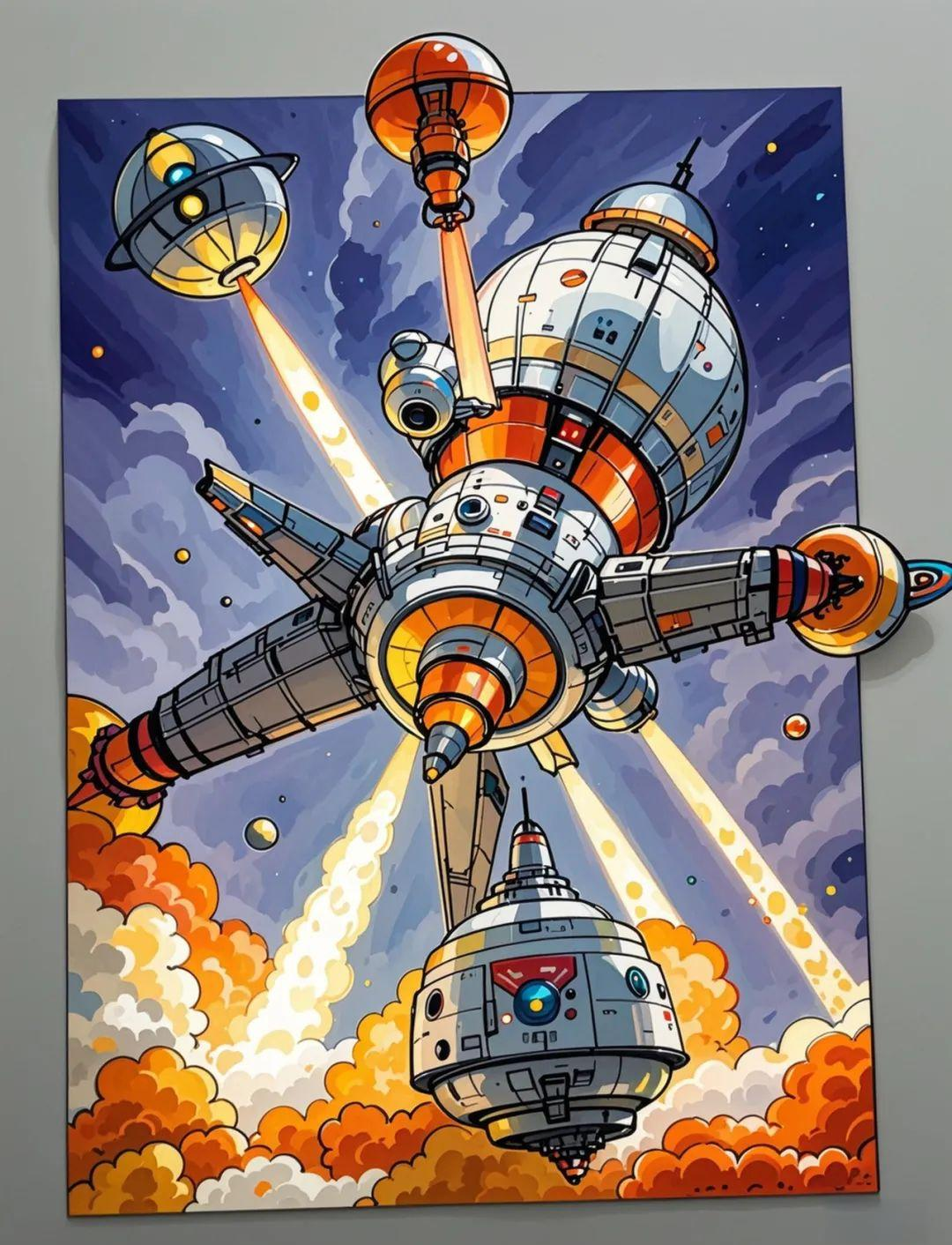 探索未来星球与飞船的科幻绘画素材集