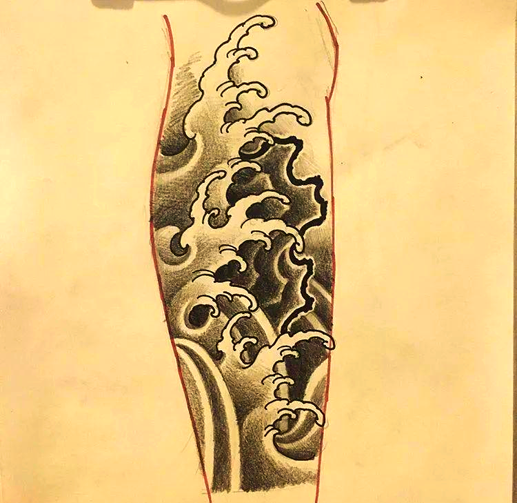 海浪纹身的四大寓意,你了解吗