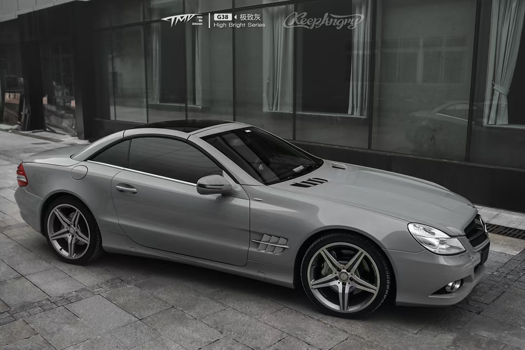 tmd改色膜潮牌车膜奔驰 极致灰