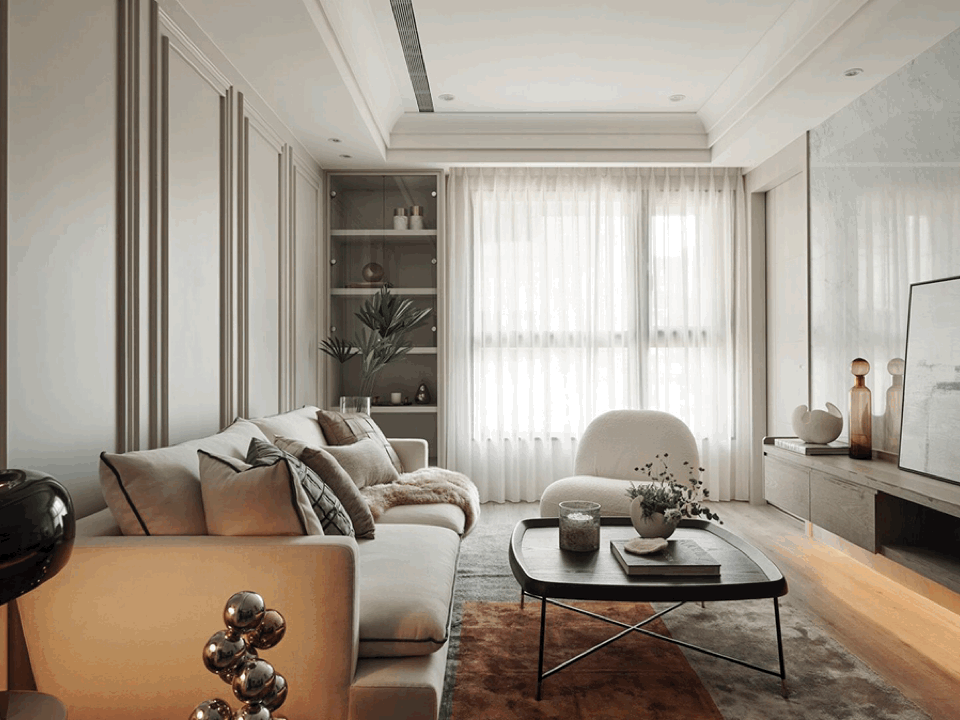 分享一个四口之家的杏色装修,显贵又不俗气,越看越舒服