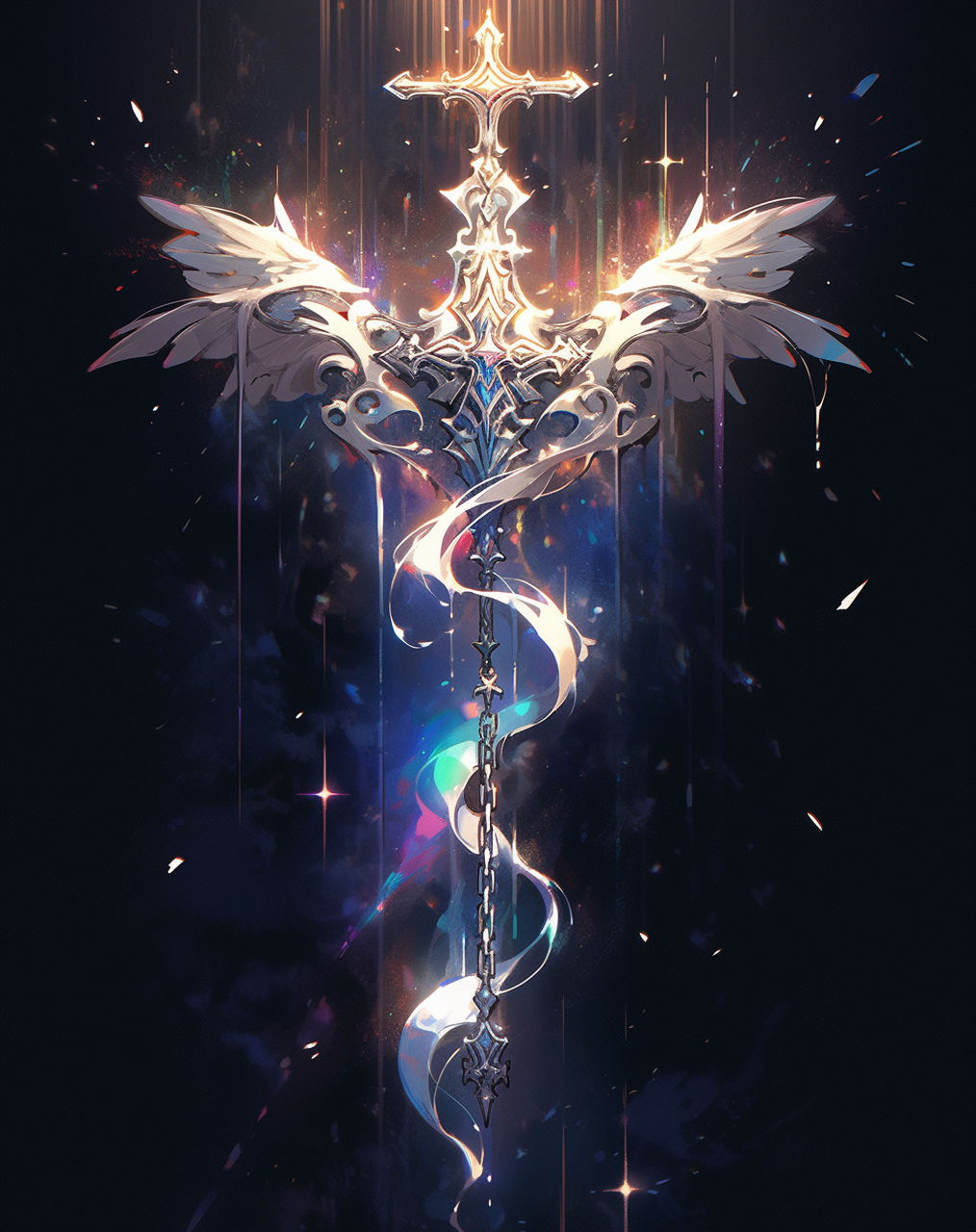 幻彩十字坠是一枚神秘的吊坠,具有彩虹之光,神圣庇佑和跨越界限的能力