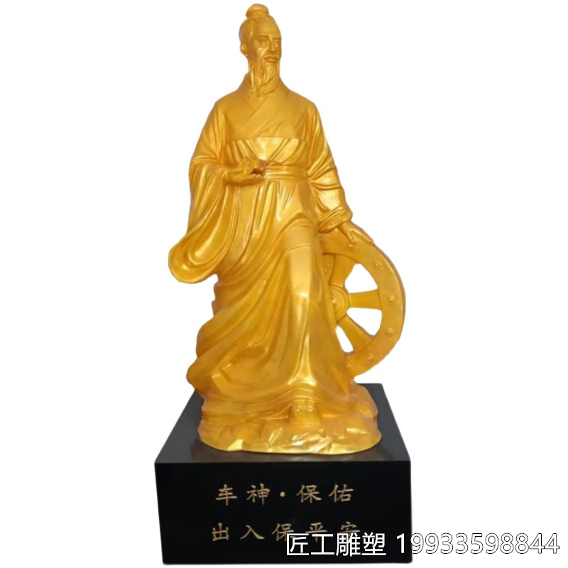 奚仲铜雕塑像 古代车神发明家造车鼻祖雕塑