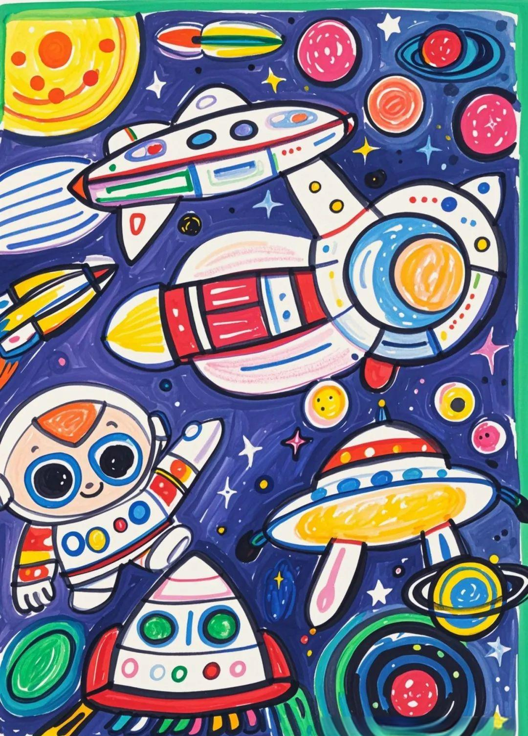 众多航天航空与太空科幻题材的创意绘画素材推荐