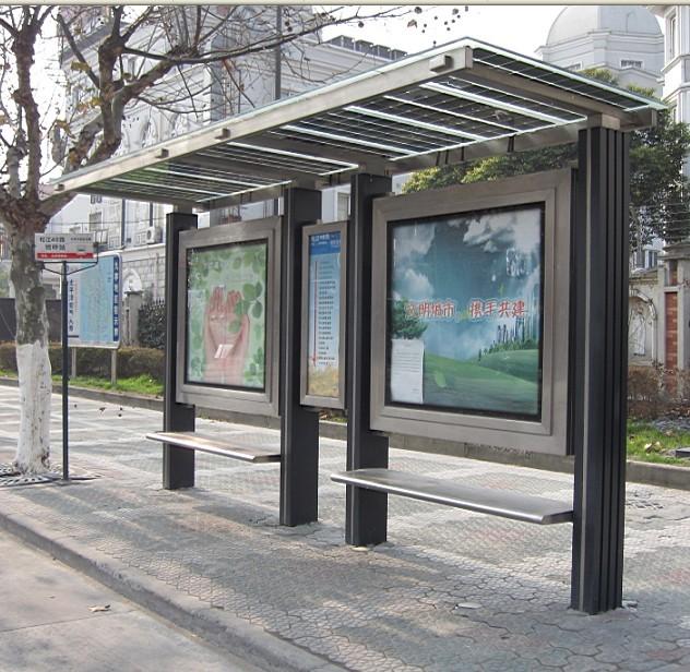 等候公交车候车亭电子站牌公交站台新中式用途广宣传