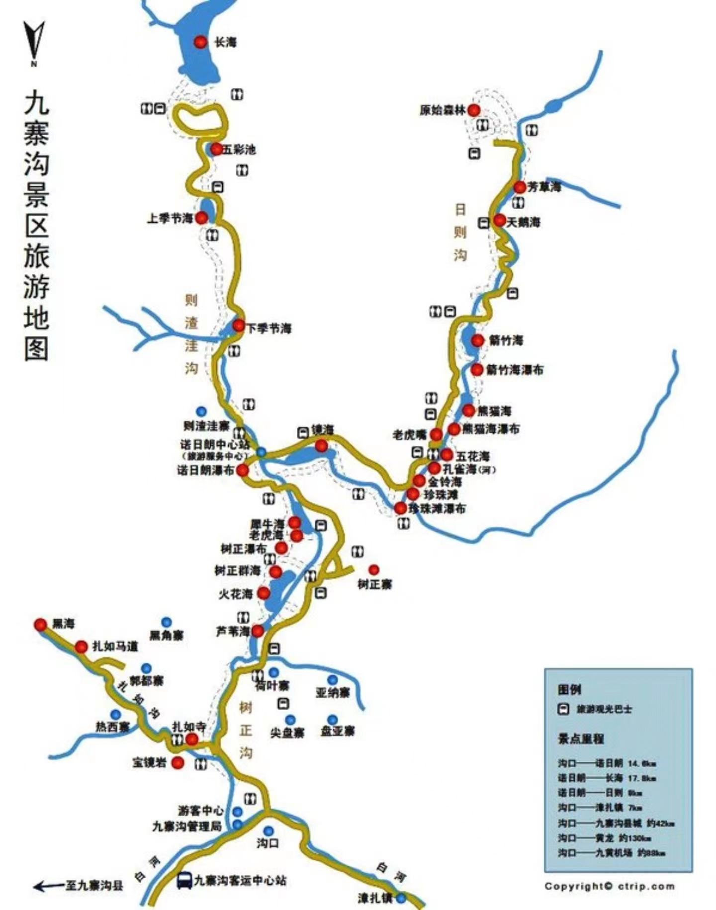 九寨沟路线图简单图片