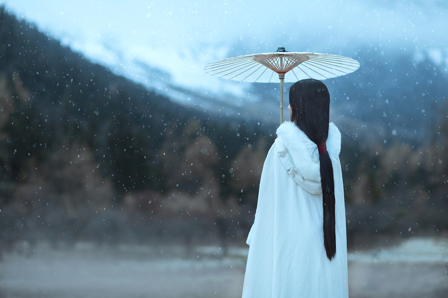 古风凄凉的图片雪景图片