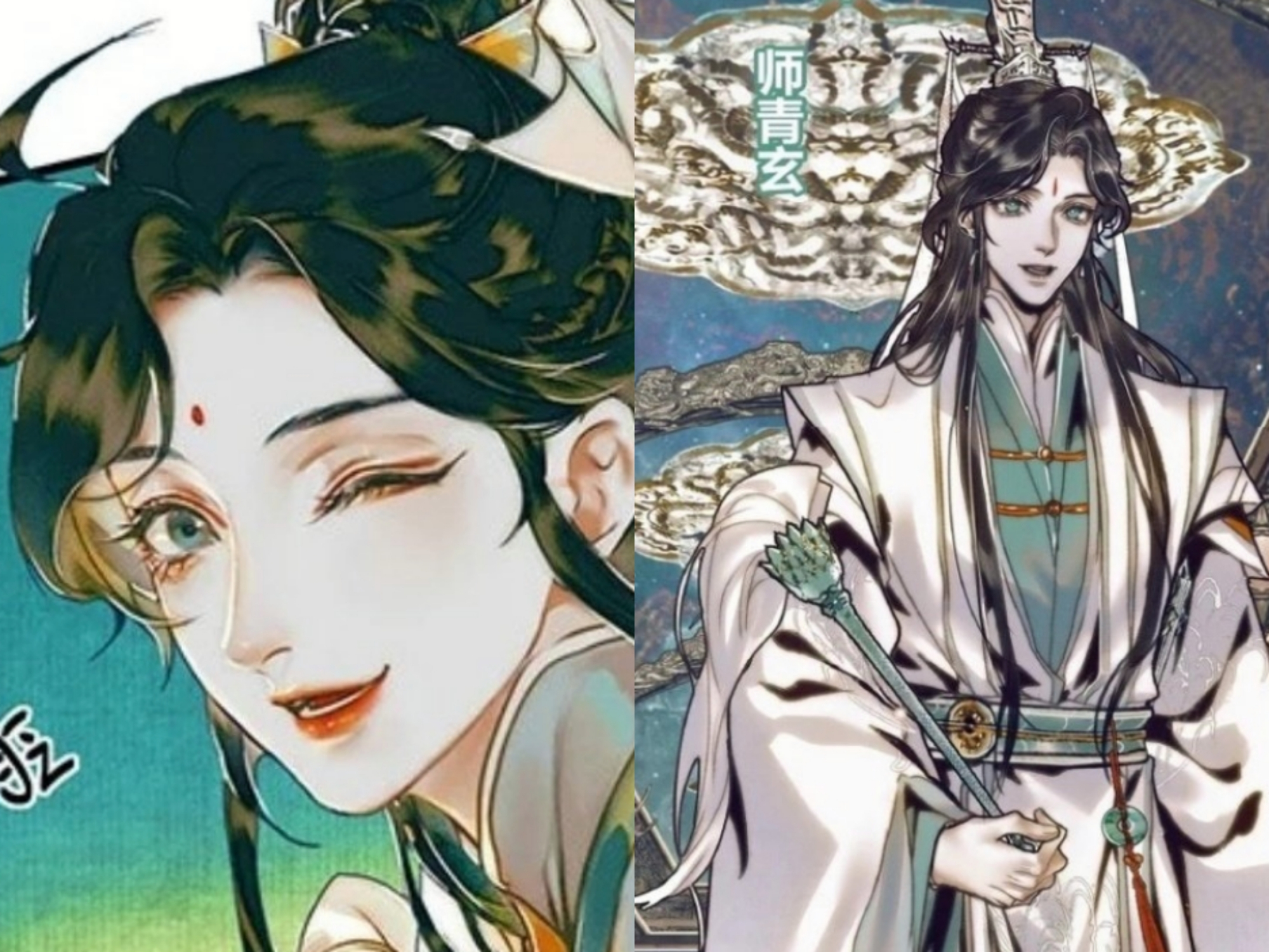 《天官赐福》漫画第五季完结,花城黑色指甲抢眼,风师男装亮相