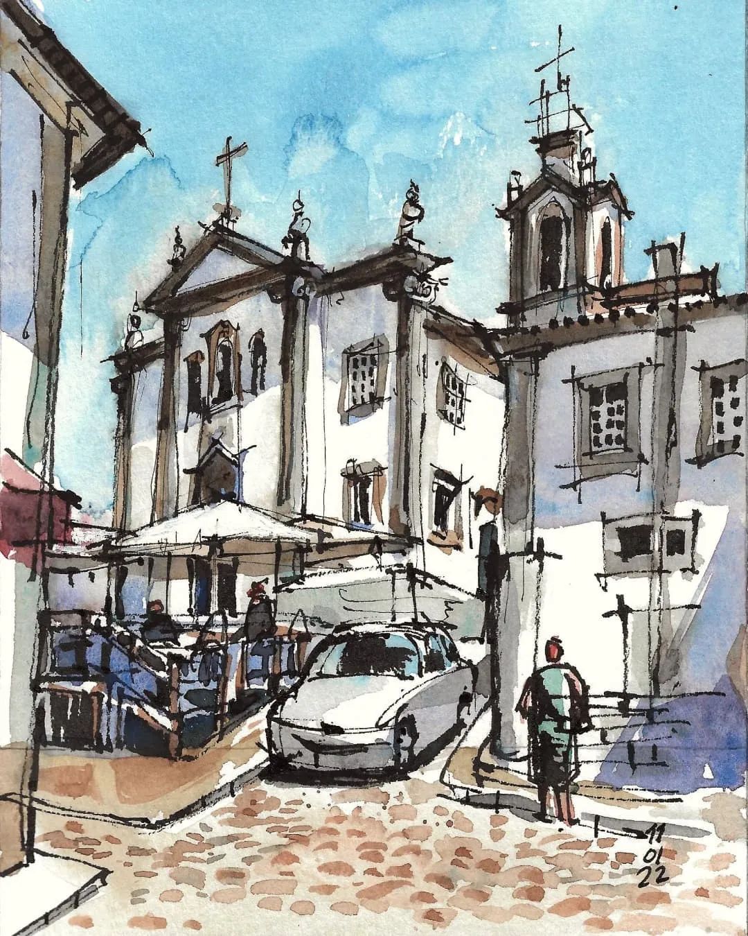 水彩|钢笔淡彩 建筑 艺术家 pedro barahona rodríguez