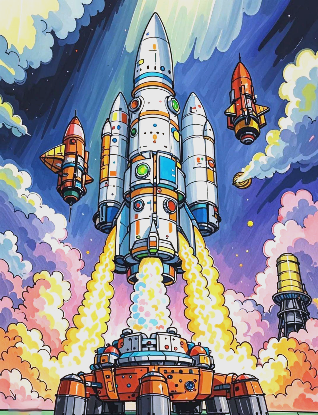 科幻画主题:航天航空与海陆空科技全面展现,精选优秀作品引领创意潮流