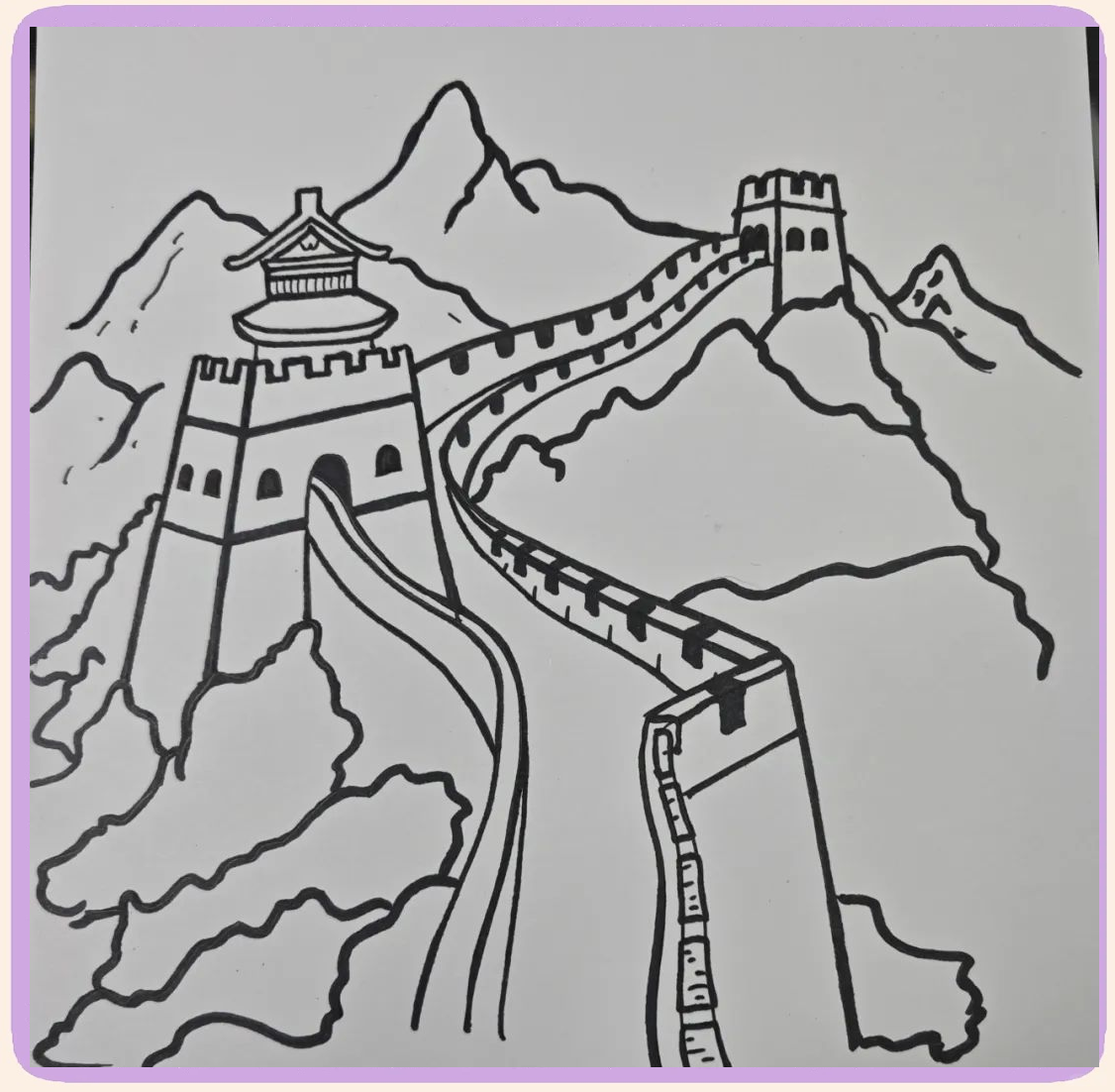 长城的简笔画教程(附详细步骤和色号指南)