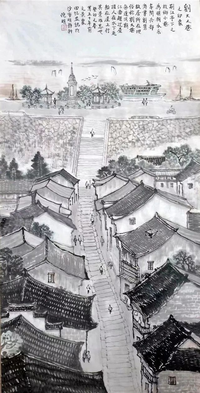 八旬画家情系家乡,一幅画囊括15处荆州名胜古迹