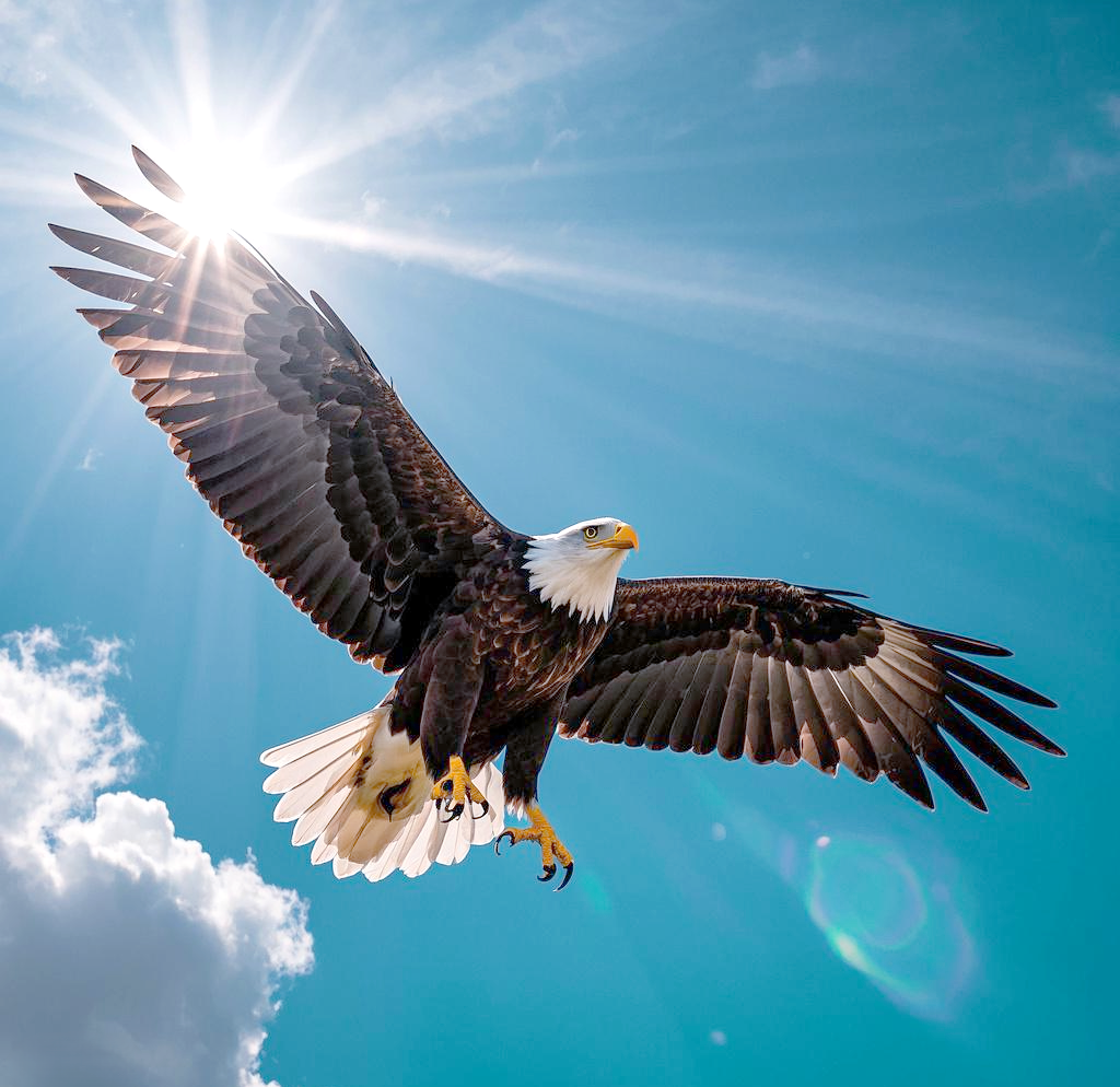 雄鹰展翅:展现生命力量与自由魅力的飞翔