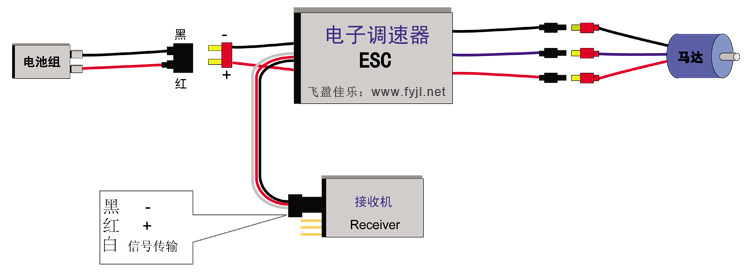 玩航模怎么并联两个电调接入接收机?希望有图解,哈哈?