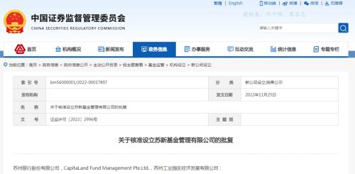 “银行系”公募扩容！苏新基金获准成立：5000亿城商行持股56％，注册资本1.5亿元；15家“银行系