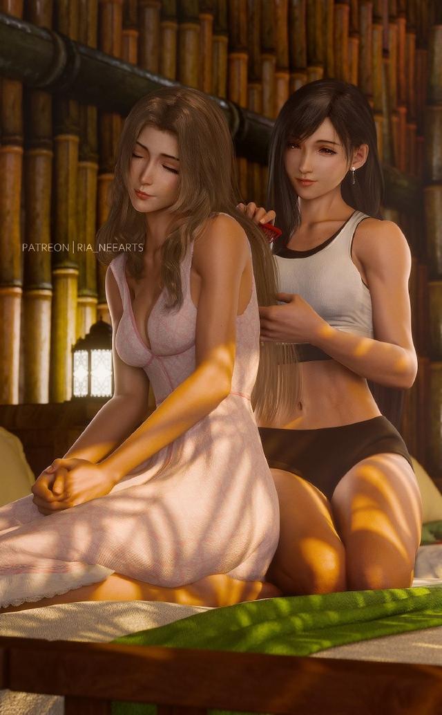 《最终幻想7》蒂法和爱丽丝新3d美图 大美女太火辣