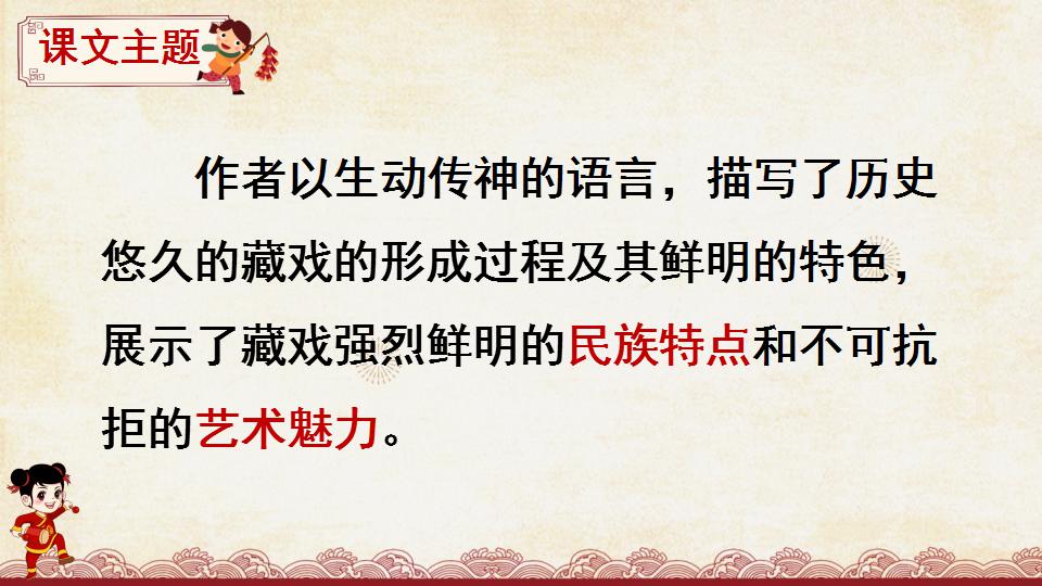 部編語文六年級下冊課文4《藏戲》精品課件教案分享