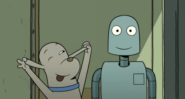 在公园,因为robot的陪伴,dog感受到了从未有过的存在感.