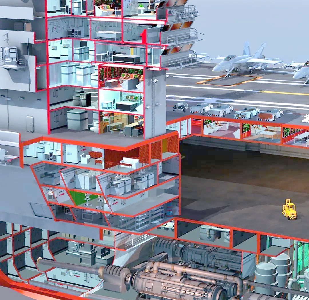 cvn-76 里根号航空母舰全透视图,内部细节清晰可见