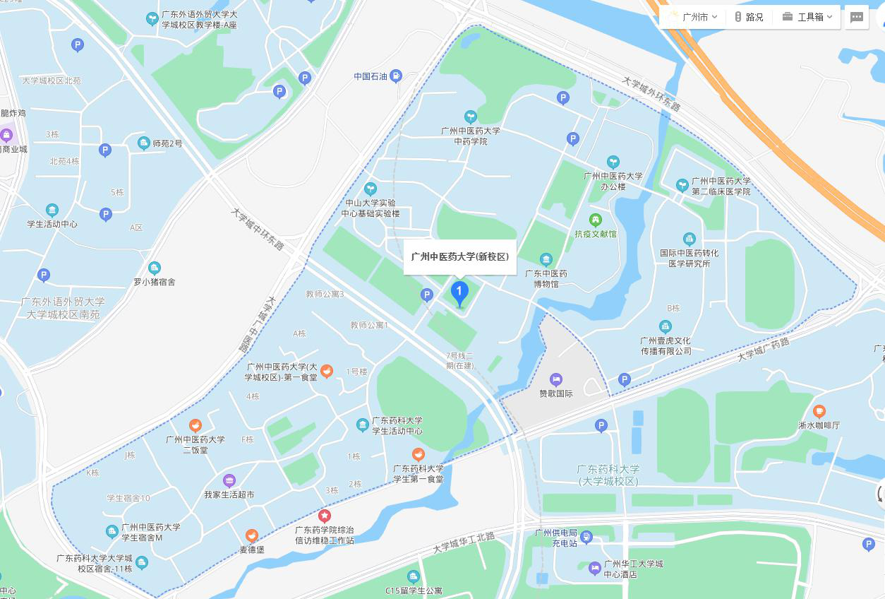 广州中医药大学平面图图片