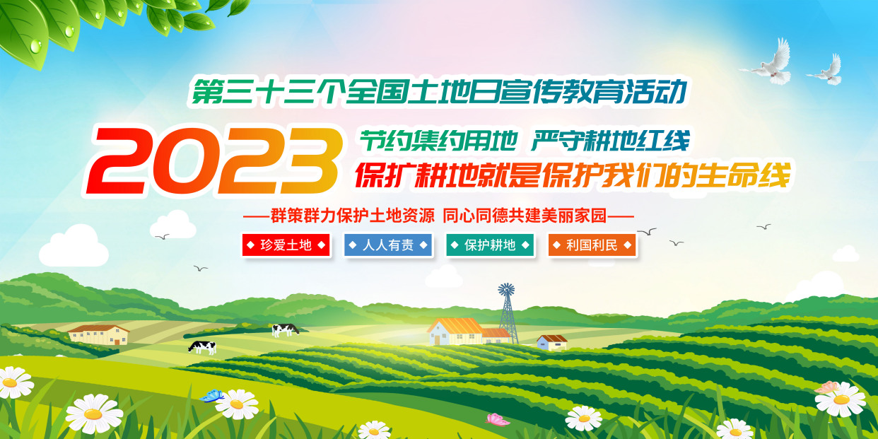 守护耕地红线土地宣传日海报展板设计