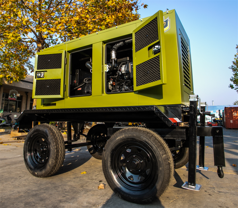 移动拖车20kw静音柴油发电机高原用大泽动力军绿定制色