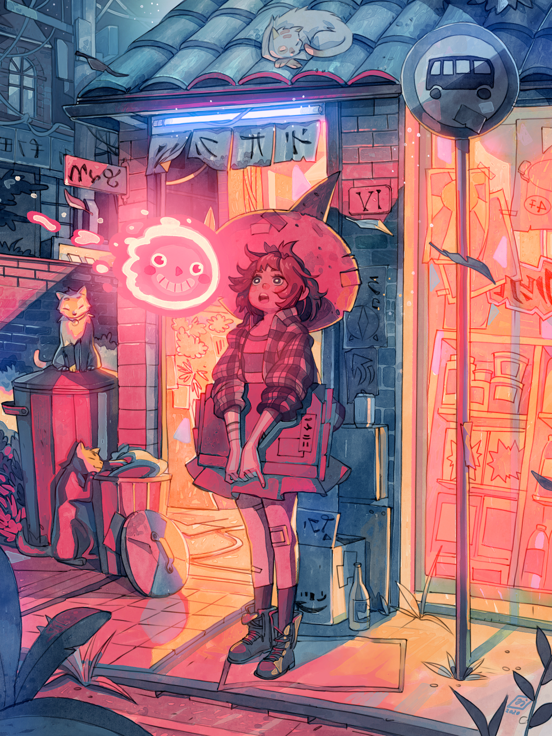 意大利猫控插画师绘制的一组可爱插画作品!色彩清新亮丽!