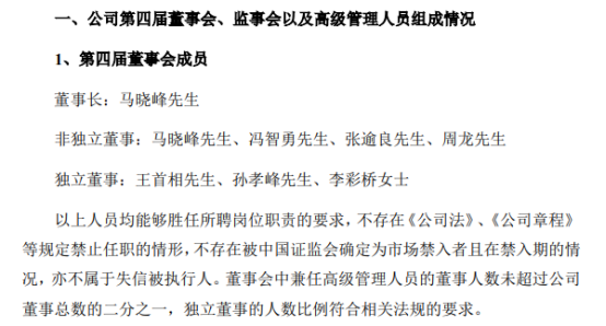 通合科技选举马晓峰为公司董事长 上半年公司净利468.37万