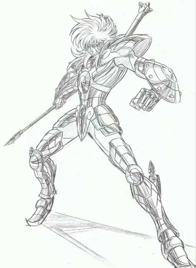 《圣斗士星矢》中众多黄金圣斗士的壁纸与线稿图集