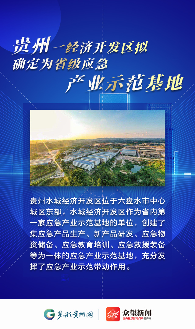 【海报】贵州一经济开发区拟确定为省级应急产业示范基地