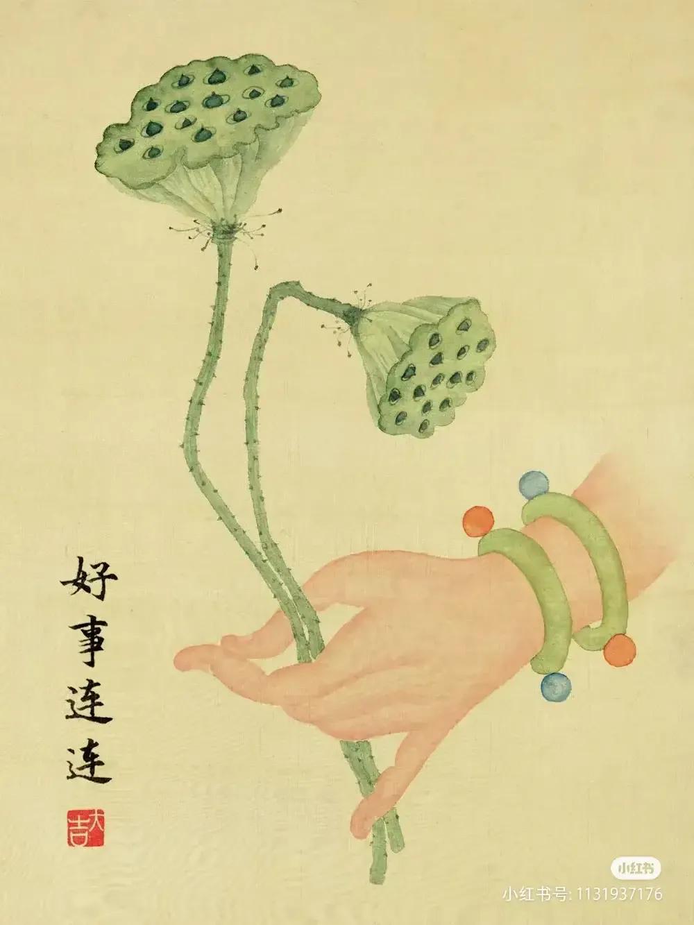 水彩佛手吉祥插画,太治愈了