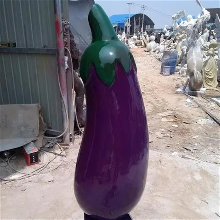 玻璃钢仿真茄子雕塑,蔬菜水果雕塑