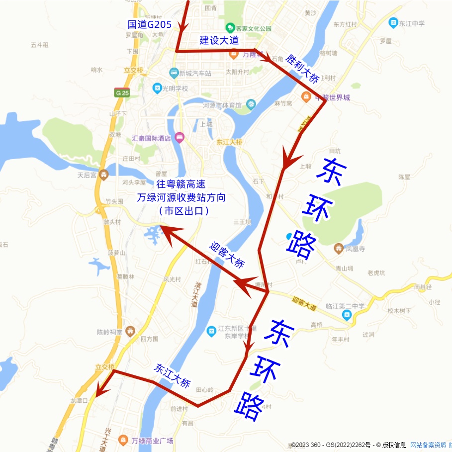 河源市民,国道g205线小江桥封闭施工!建议这样绕行