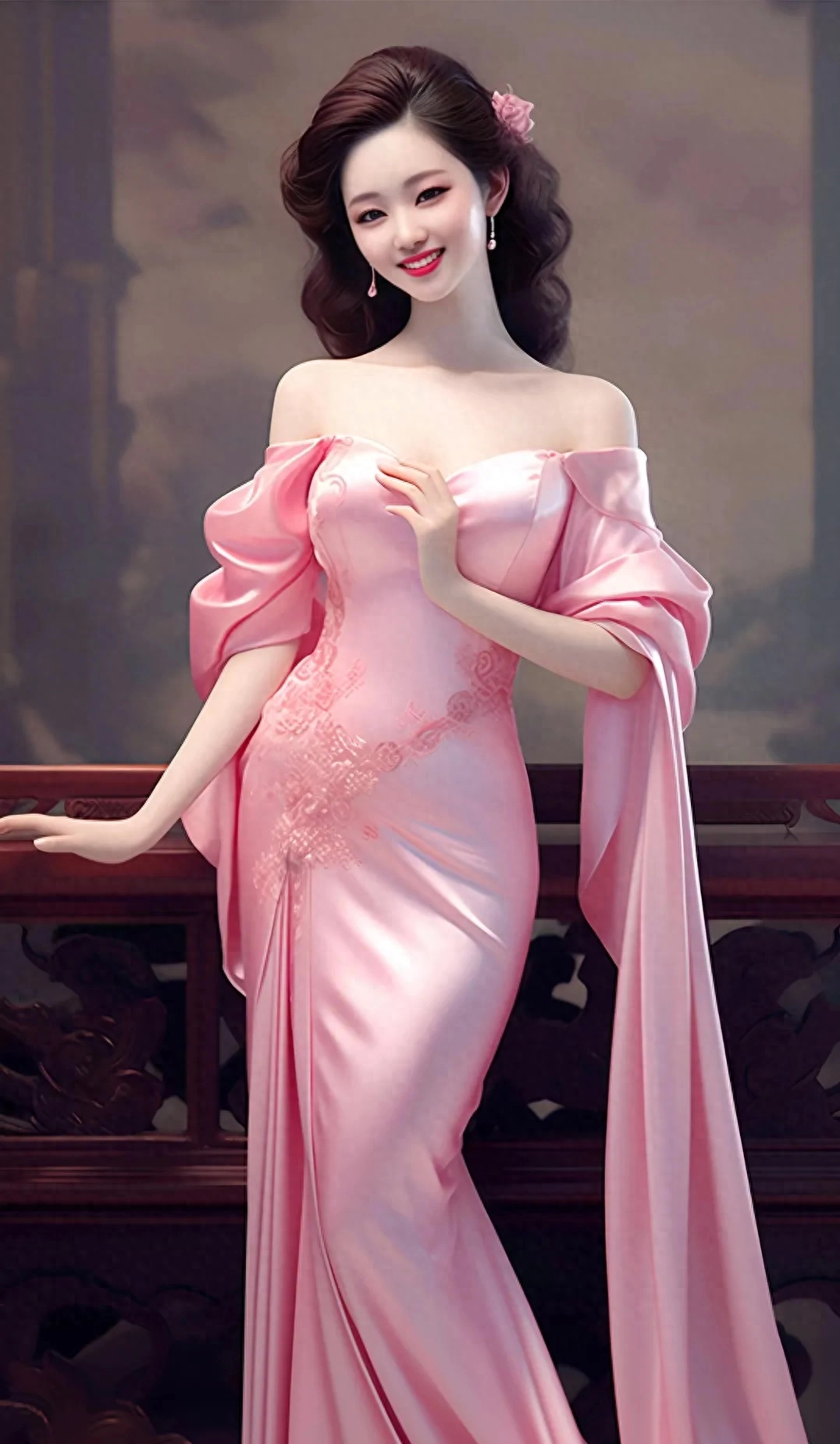 ai壁纸,东方古典旗袍美女,端庄典雅