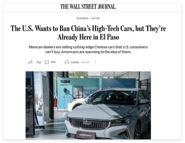 为买中国车拼了！美国人远赴墨西哥边境人肉代购中国车