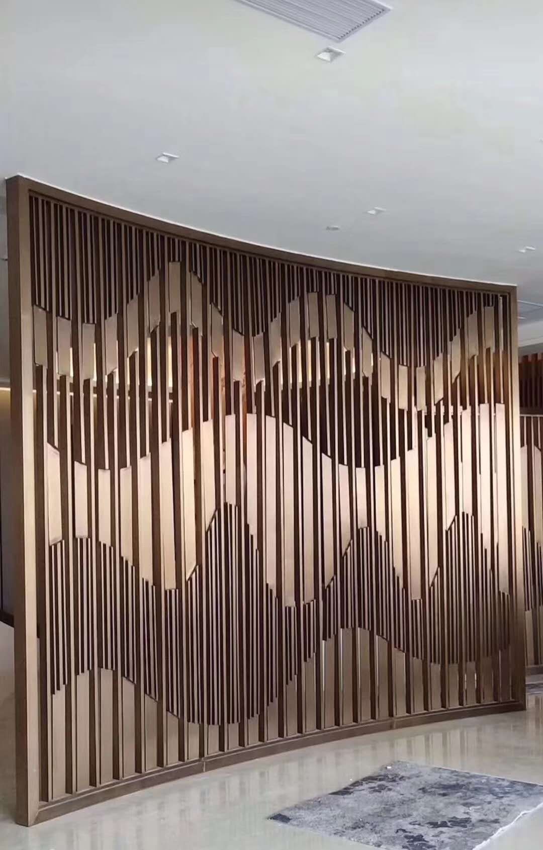 各种假山不锈钢屏风隔断 金属假山背景墙款式大全