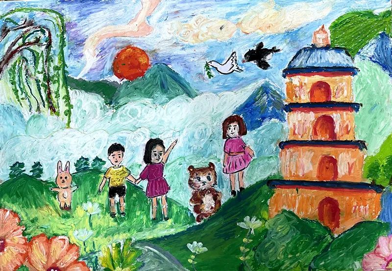 "反邪教 促平安"少儿绘画比赛