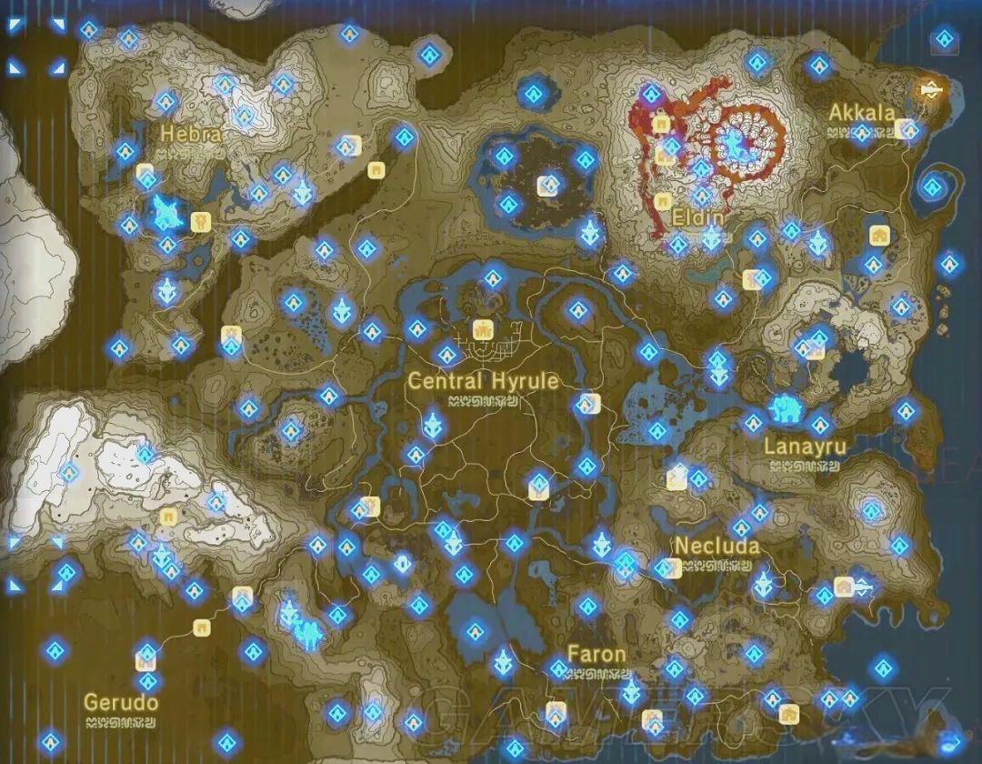 《塞尔达传说:荒野之息》全神庙,野怪,种子,宝箱高清地图汇总