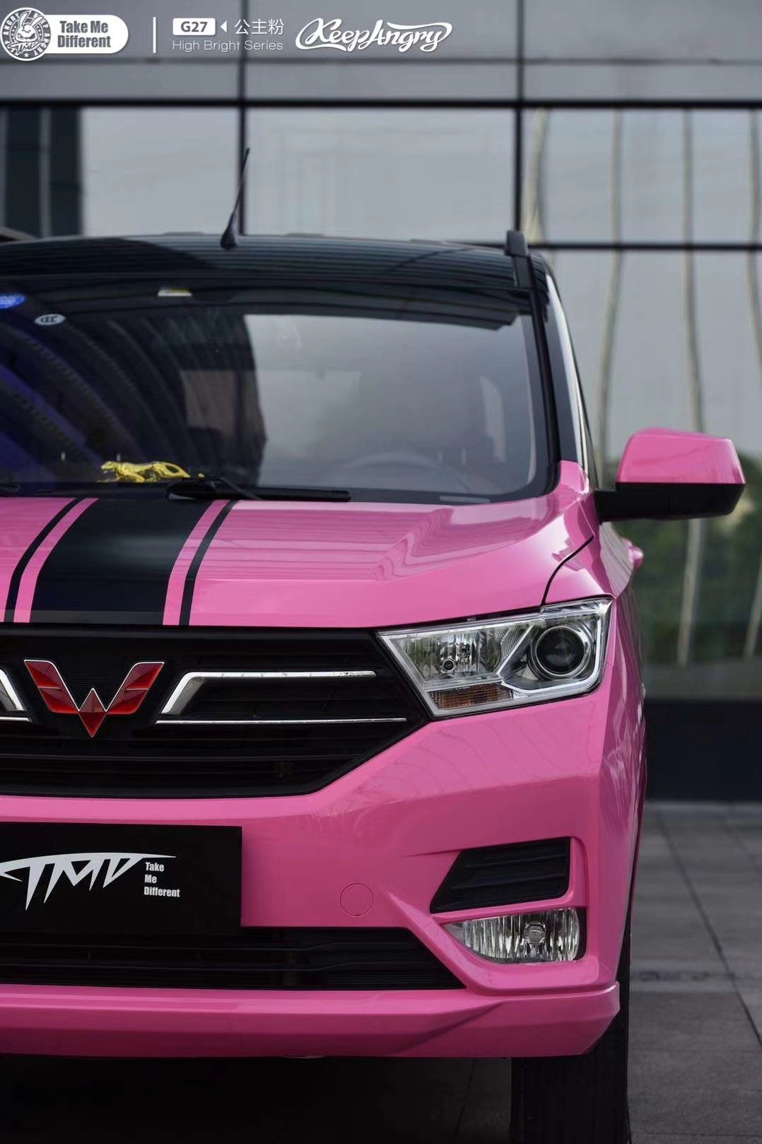 粉丝诱惑,好看的想恋爱,tmd潮牌五菱宏光s公主粉改色膜