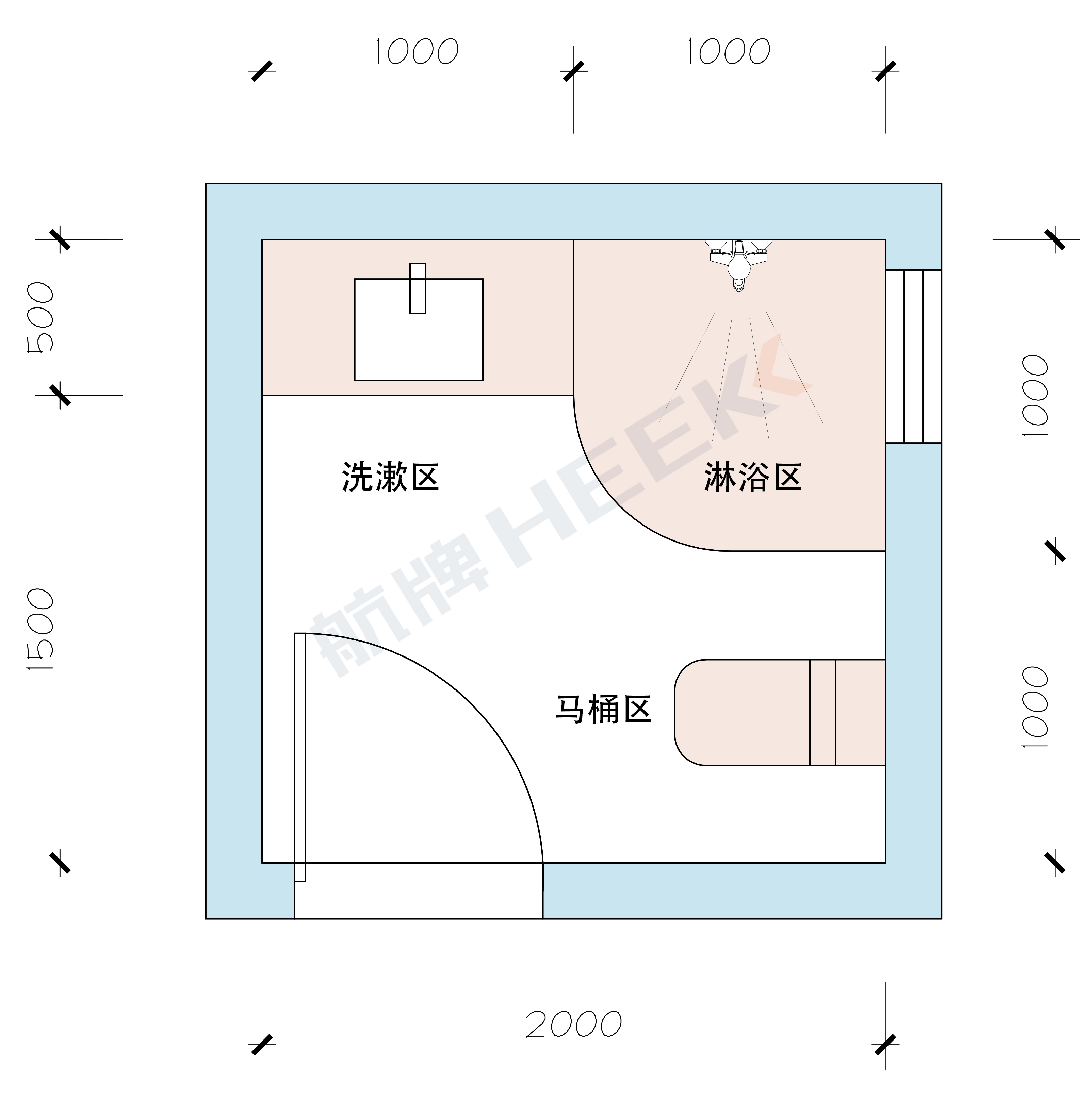 装修必看!6种正方形卫生间布局设计!
