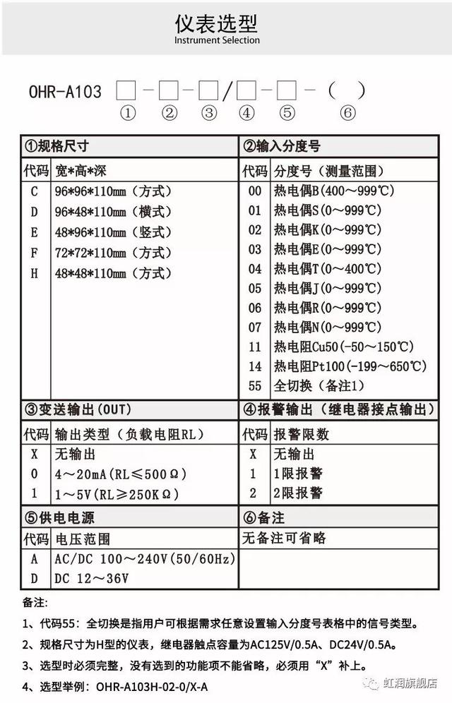 虹润数显表说明书图片