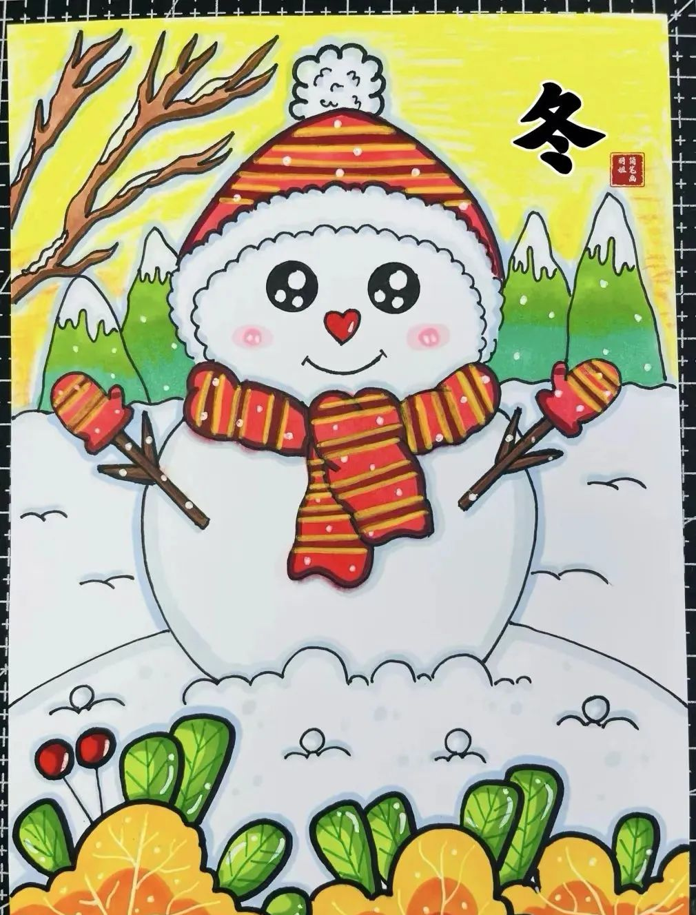 冬季主题的儿童画创作指南与素材库