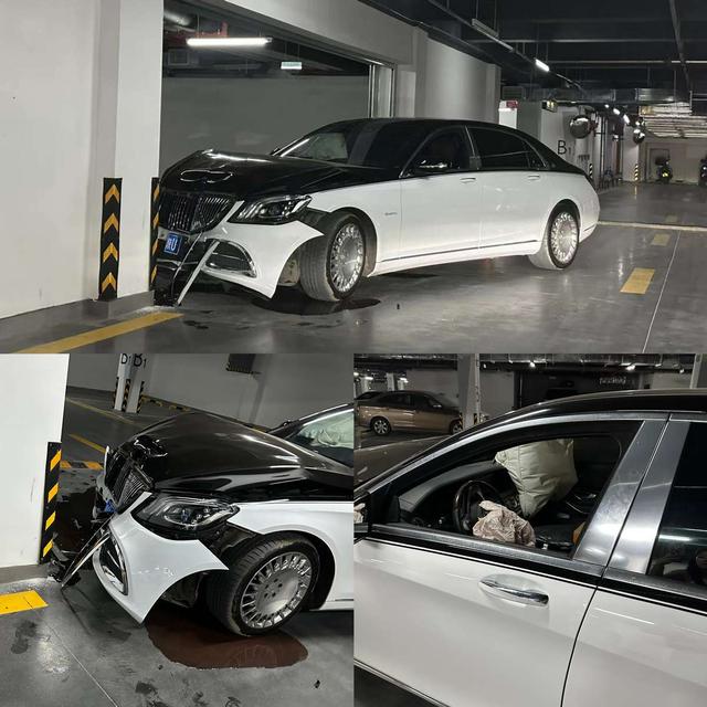关于小区网红的迈巴赫撞在地库柱子上这件事